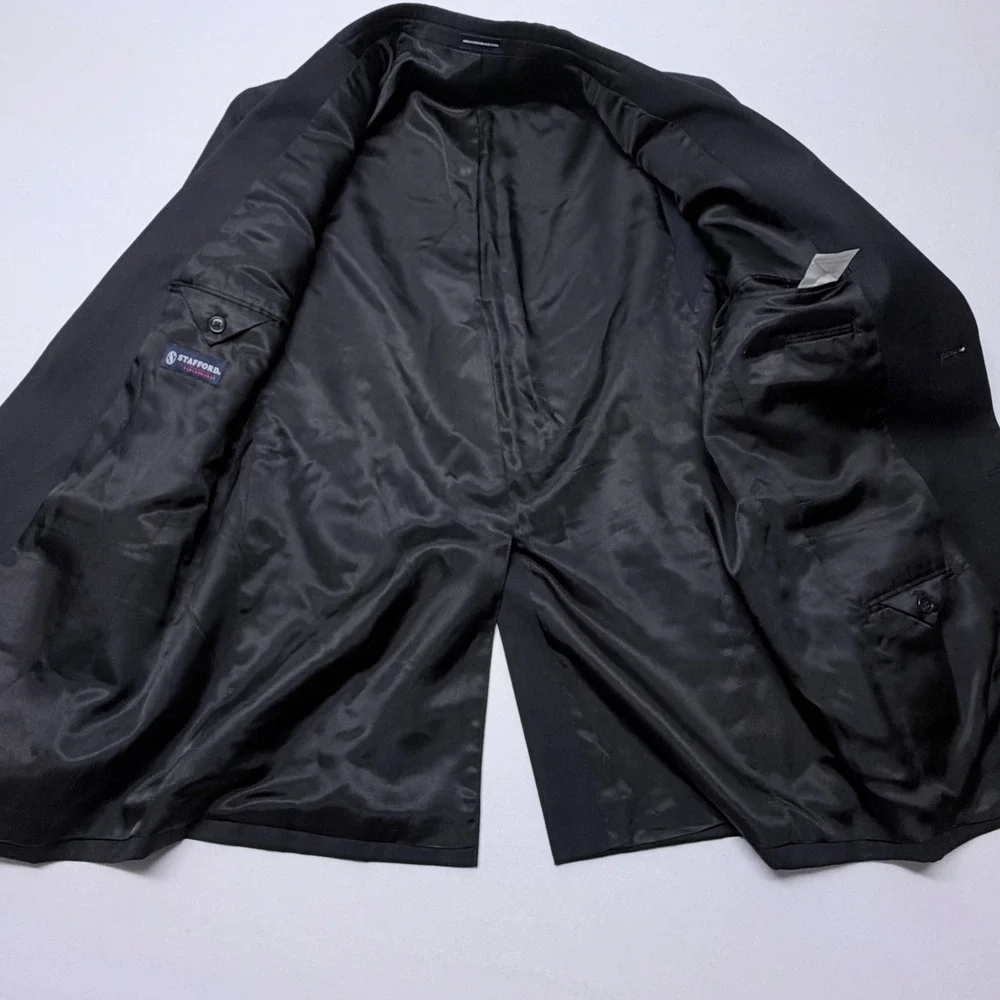 Stafford Performance Mens Black Two Button Suit Jacket Blazer 40L